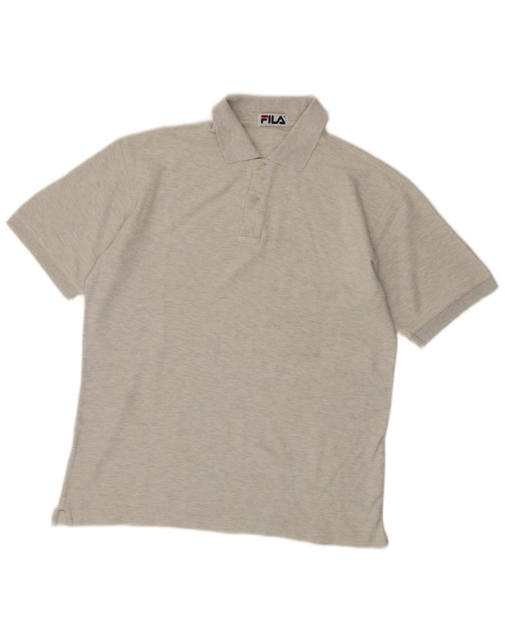 Fila Herre Polo Shirt IT 48 Medium Grå Bomuld