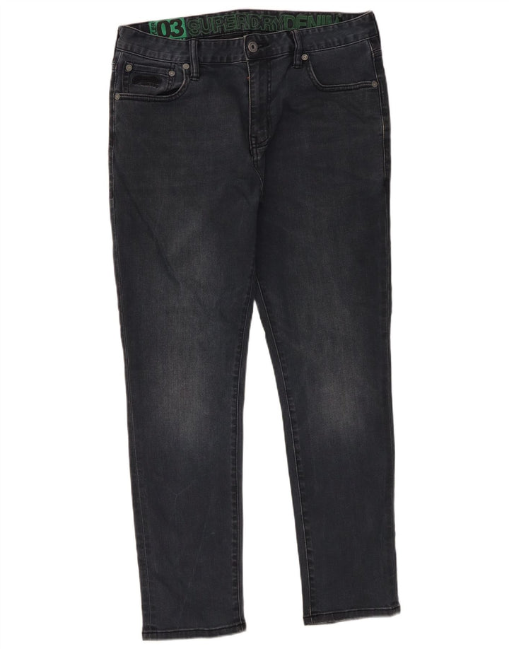 Superdry Slim Jeans til mænd W34 L27 sort bomuld