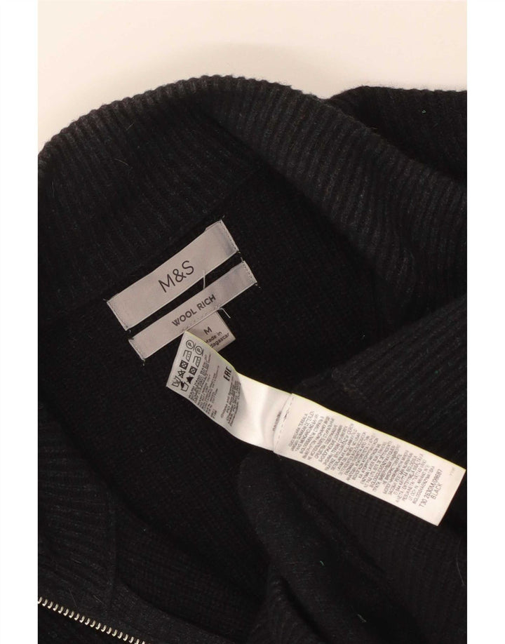 Marks & Spencer Herre Cardigan Sweater Medium Sort Uld