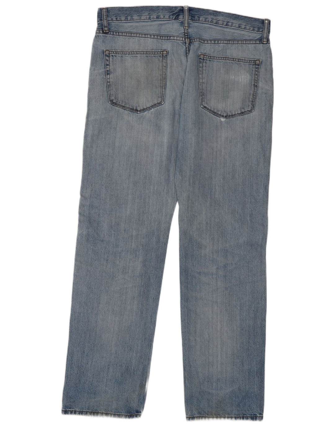 Marks & Spencer Herre Distressed Regular Straight Jeans W36 L31 Blue Cotton
