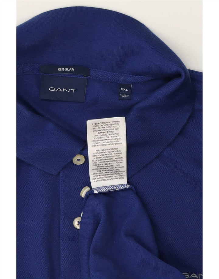 Gant Herre Regular Fit Polo Shirt 2XL Blå Bomuld