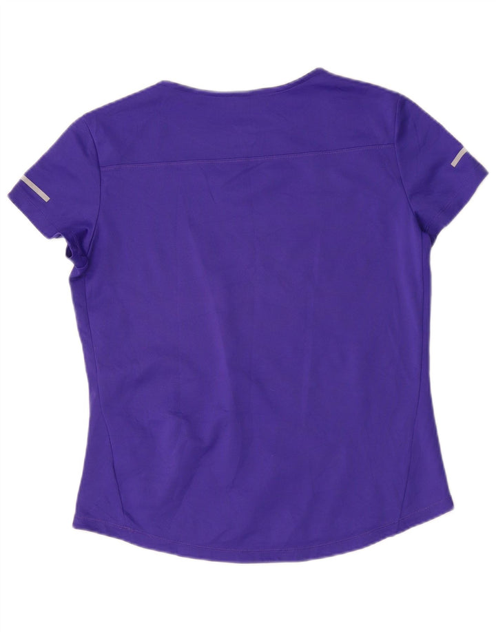 Adidas Dame Climalite T-Shirt Top UK 16 Stor Lilla Polyester