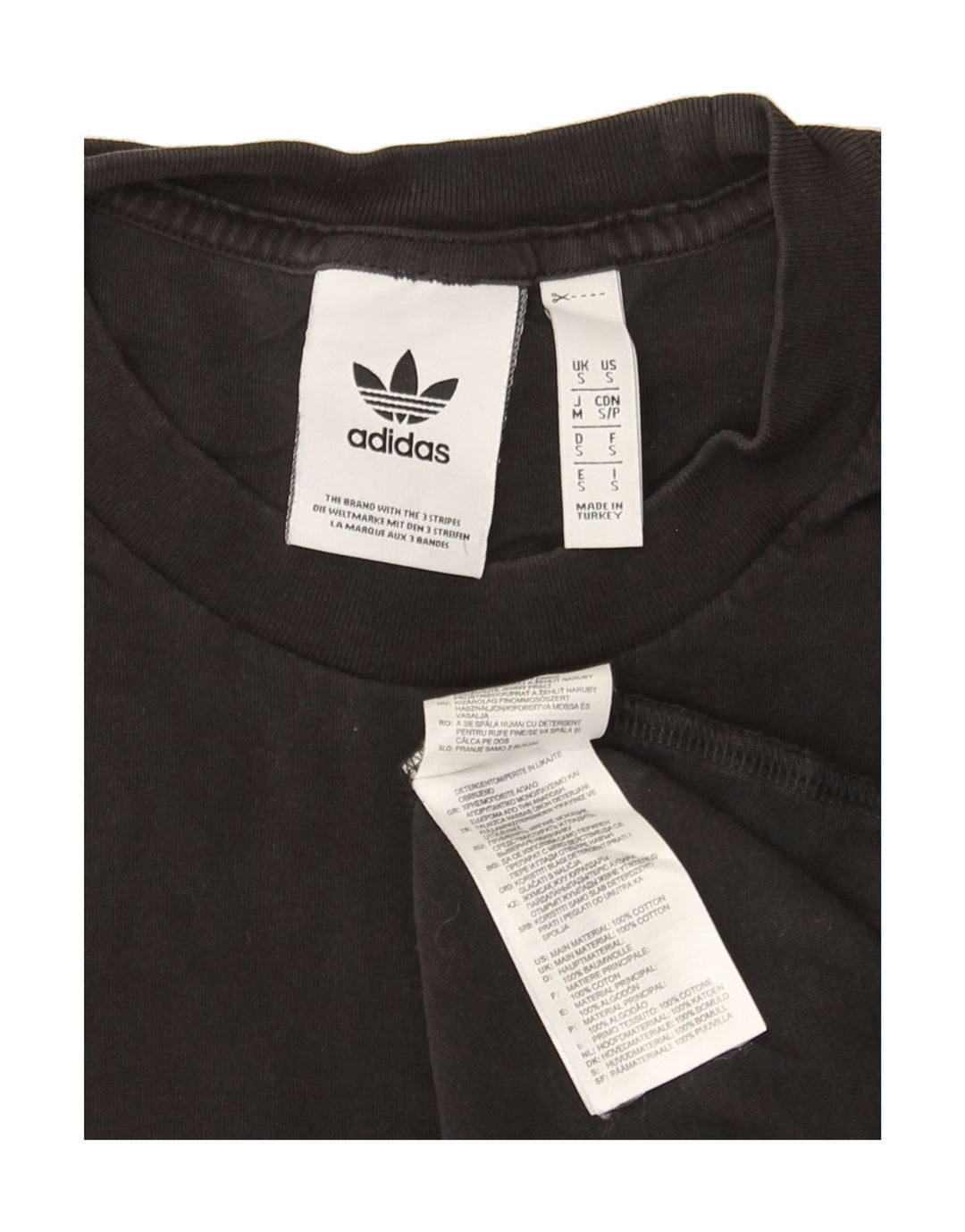 ADIDAS Mens T-Shirt Top Small Black Cotton Vintage Adidas and Second-Hand Adidas from Messina Hembry 
