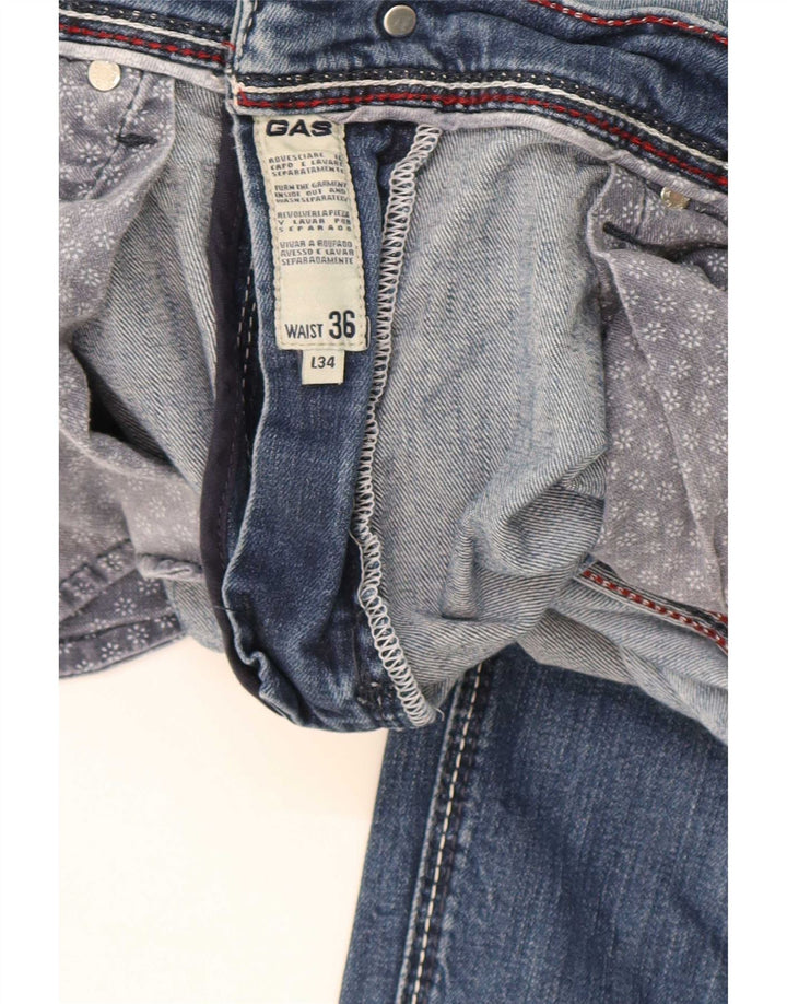Gas Herre Slim Jeans W36 L34 Blå Bomuld