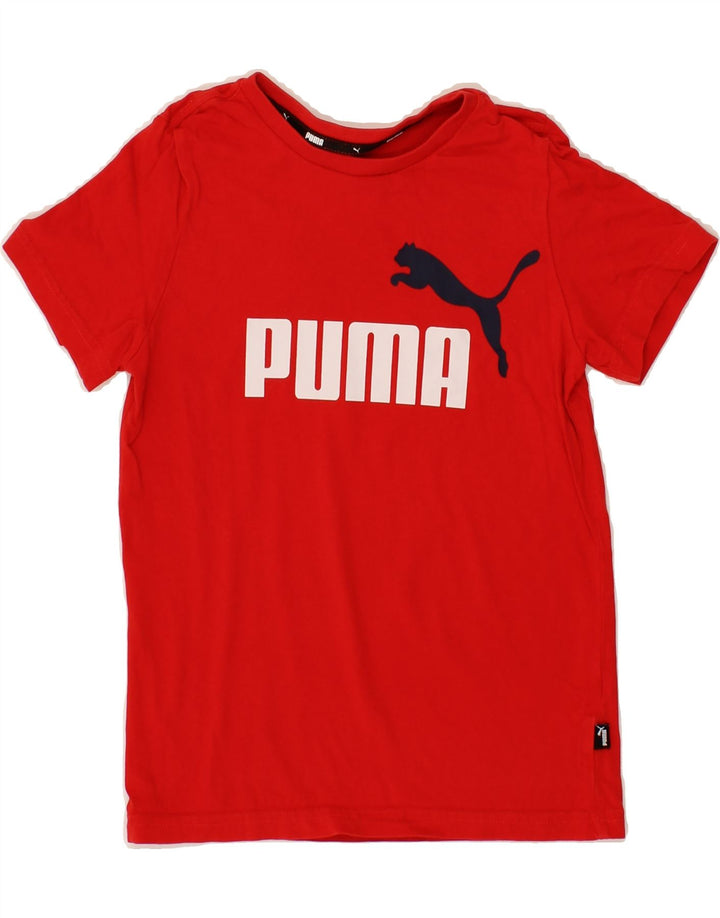 PUMA Boys Graphic T-Shirt Top 9-10 Years Red Cotton Vintage Puma and Second-Hand Puma from Messina Hembry 