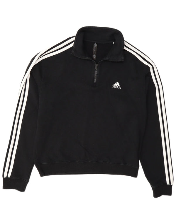 Adidas Sweatshirt med lynlås til kvinder DK 12/14 Medium Sort bomuld