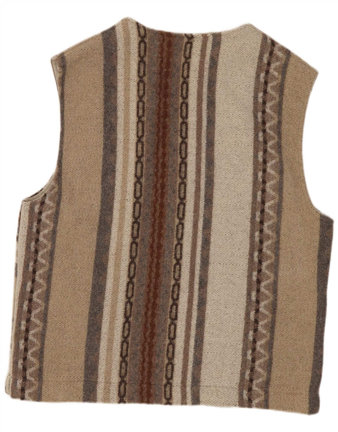 Vintage Herre Utility Gilet UK 38 Medium Grey Geometric Wool