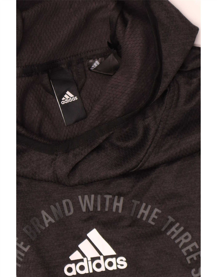 Adidas Herre Climawarm Graphic Hoodie Jumper Medium Sort Polyester