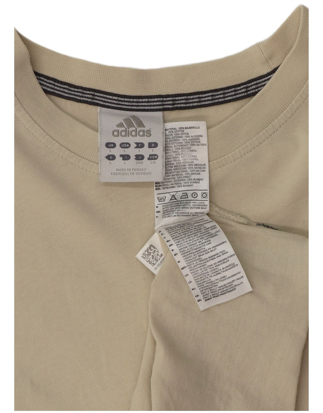 Adidas Herre T-Shirt Top Stor Beige Bomuld