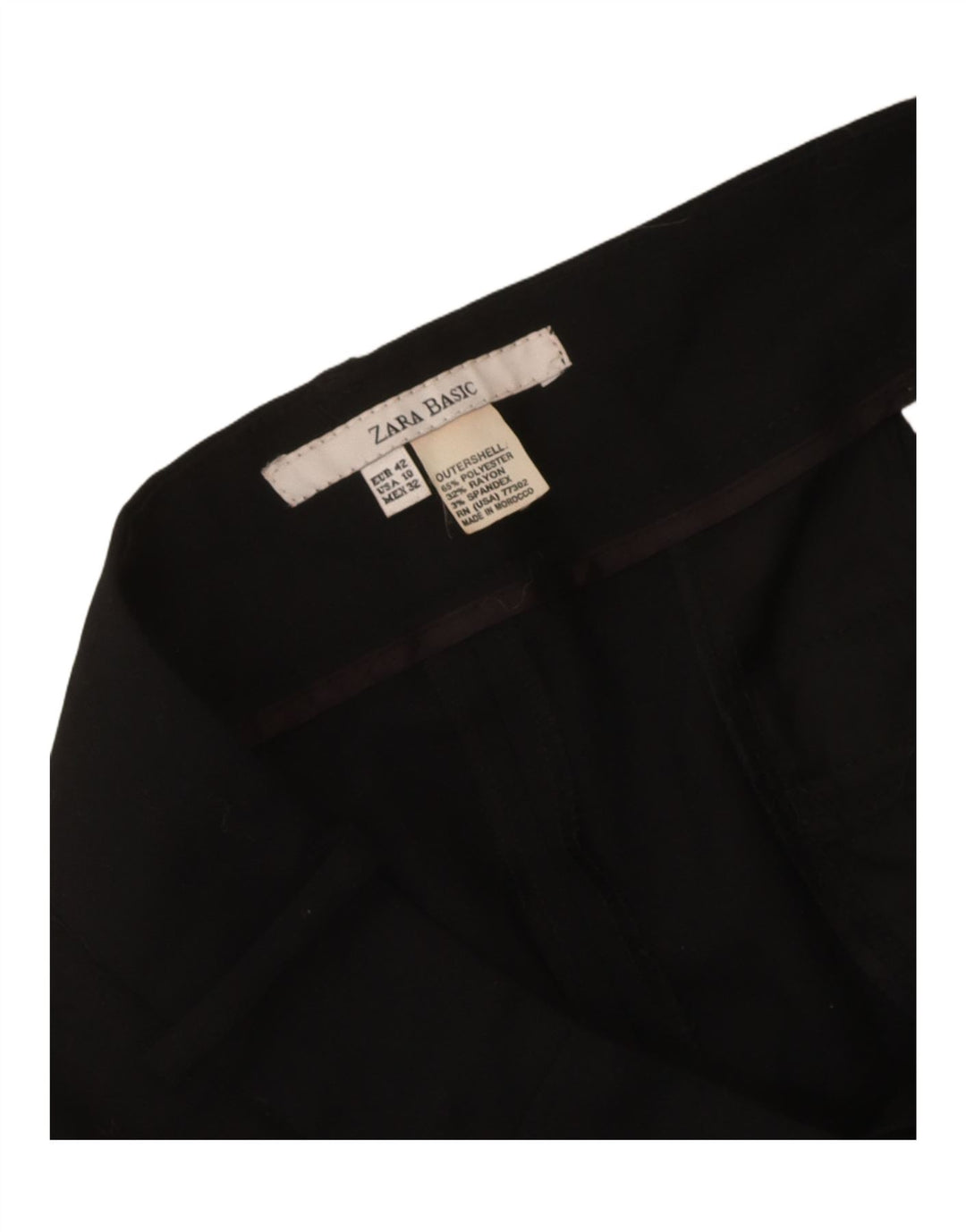 Zara Dame Slim Chino Bukser EU 42 Large W32 L30 Sort Polyester