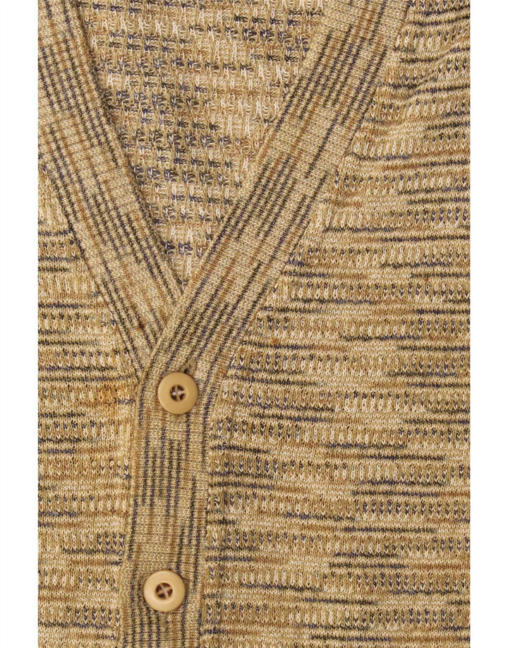 Mapier Herre ærmeløs cardigan sweater Medium Beige Flecked Bomuld
