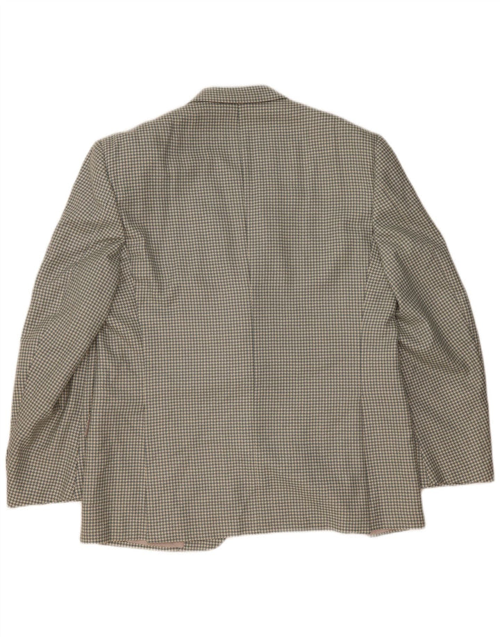 Trussardi Herre 2-knaps blazerjakke UK 40 Large Grey Houndstooth Uld