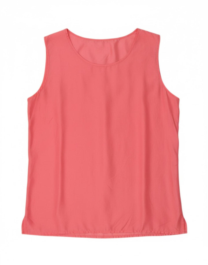 VINTAGE Womens Sleeveless Blouse Top UK 14 Medium Pink