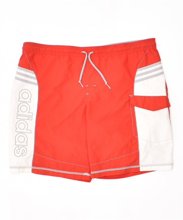ADIDAS grafiske badeshorts til mænd, medium rød polyester