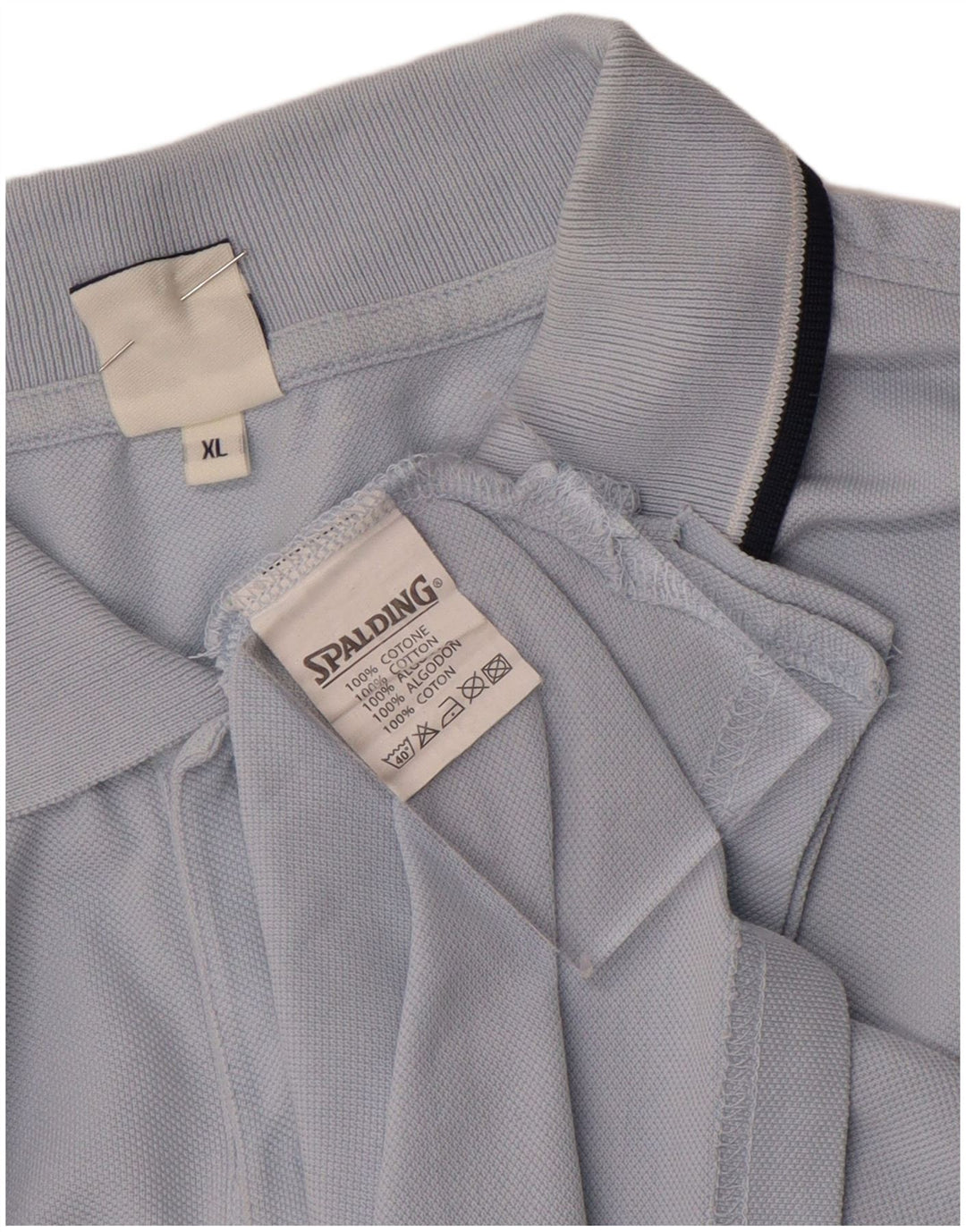 Spalding Langærmet Polo Shirt til mænd XL Blå Bomuld