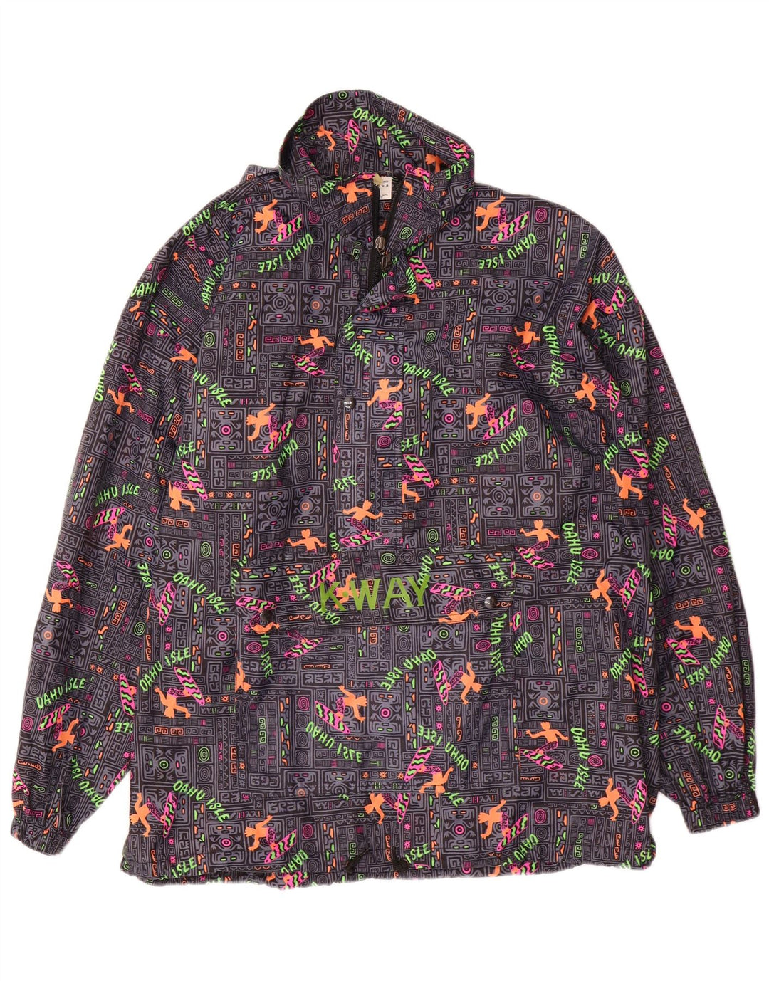 K-WAY Herre Loose Fit Grafisk Anorak Jacket UK 38 Medium Flerfarvet
