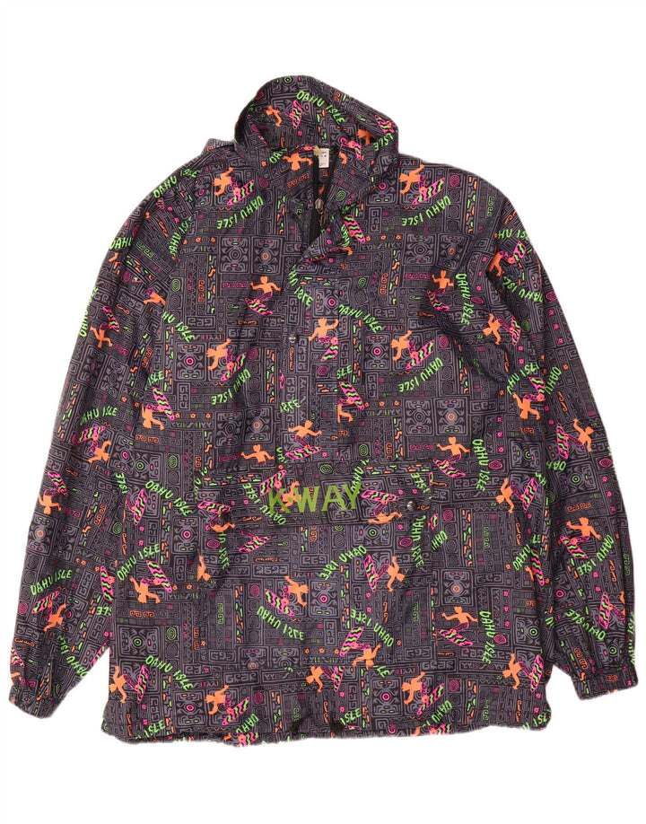 K-WAY Herre Loose Fit Grafisk Anorak Jacket UK 38 Medium Flerfarvet