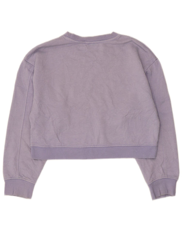 Zara Womens Crop Sweatshirt Jumper UK 14 Medium Purple