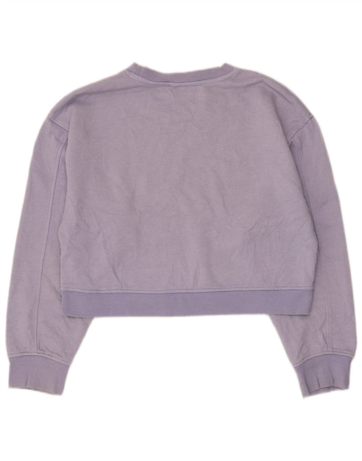 Zara Womens Crop Sweatshirt Jumper UK 14 Medium Purple