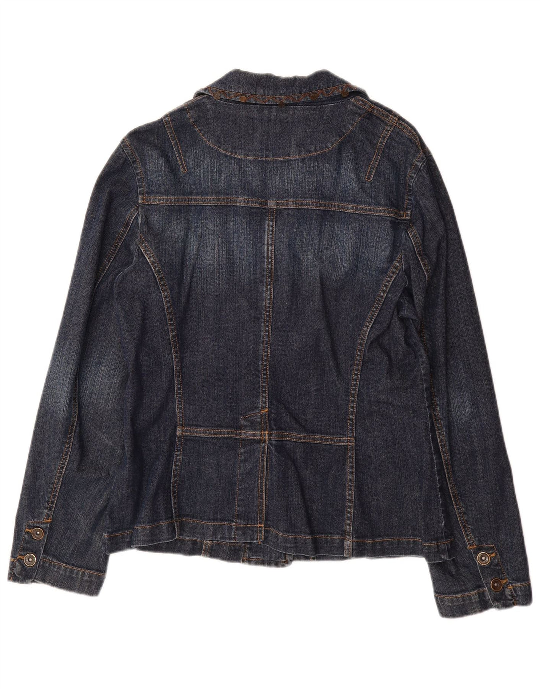 OLSEN Dame 2 Button Denim Blazer Jacket UK 14 Medium Blue Bomuld