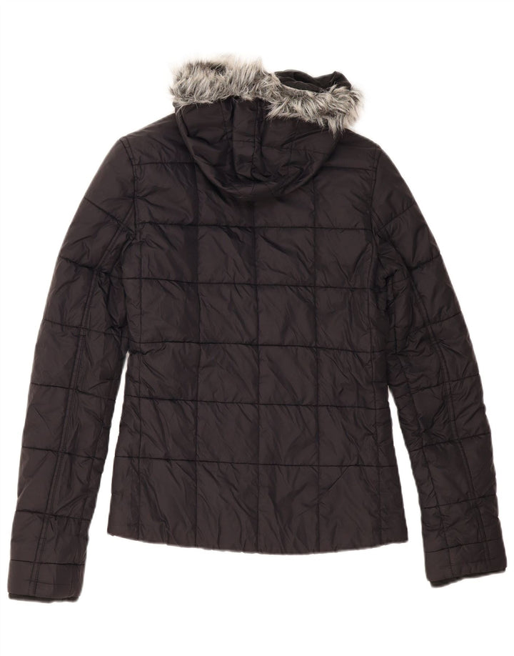 Vans Dame Hætte Polstret Jakke UK 10 Lille Sort