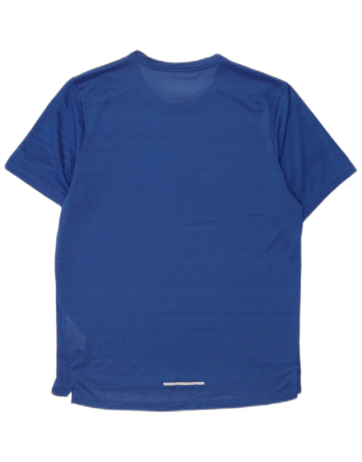 Nike herre Dri Fit T-shirt top mellemblå stribet polyester