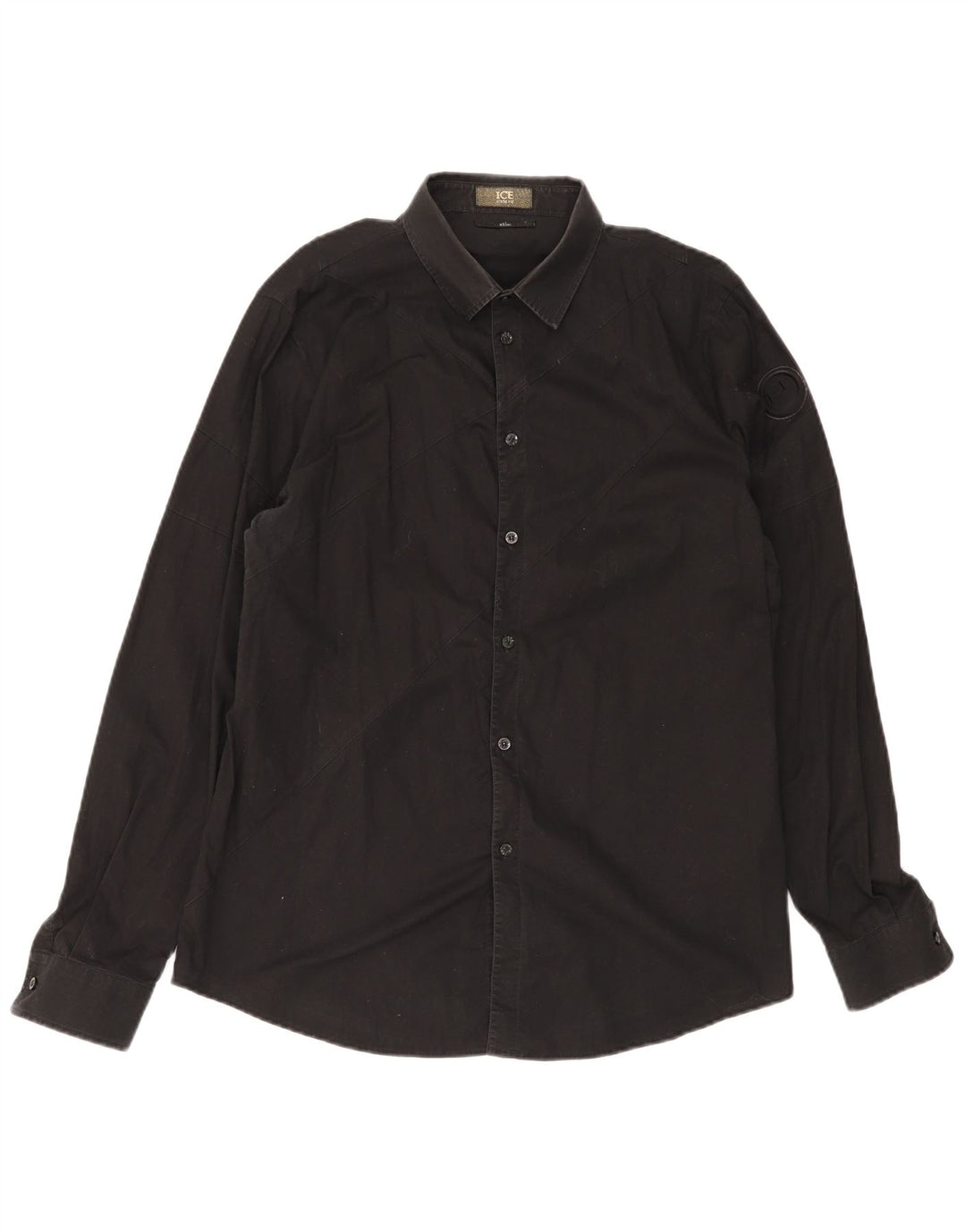 Iceberg Herre Slim Fit Skjorte XL Sort Bomuld