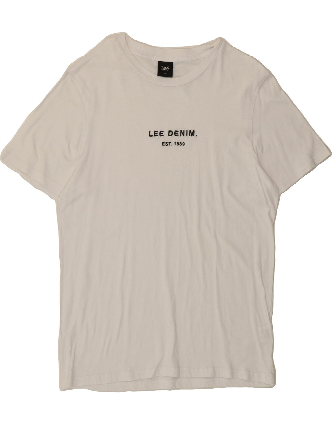 LEE Mens Graphic T-Shirt Top Medium White Cotton Vintage Lee and Second-Hand Lee from Messina Hembry 
