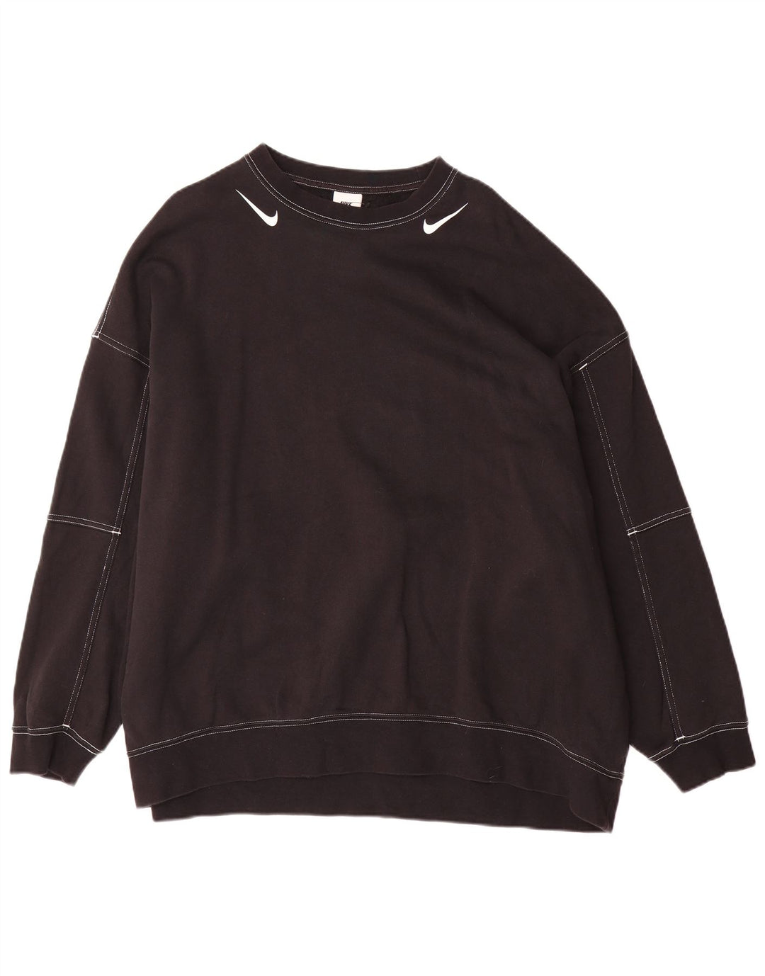 Nike Herre Grafisk Oversized Sweatshirt Jumper Medium Sort Bomuld