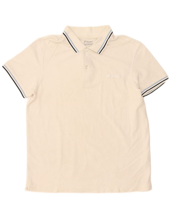 Lotto herre polo shirt lille hvid stribet bomuld