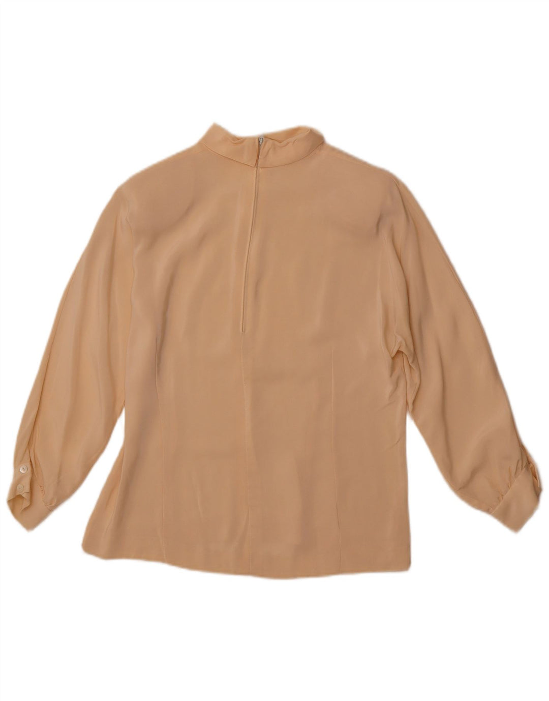 VINTAGE Dame 3/4 ærmet bluse Top UK 14 Large Beige