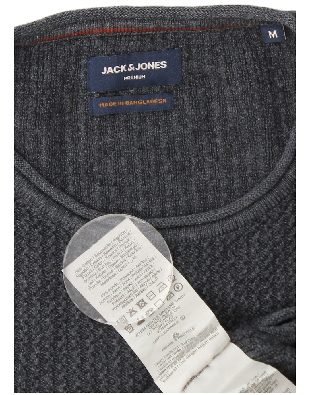 Jack & Jones Herre sweater med rund hals, mellemblå marineblå bomuld