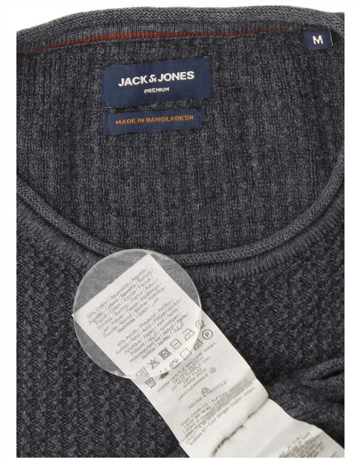 Jack & Jones Herre sweater med rund hals, mellemblå marineblå bomuld