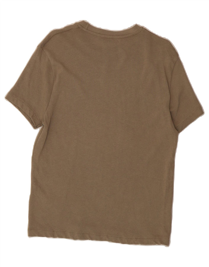 ZARA Mens T-Shirt Top Small Brown Cotton Vintage Zara and Second-Hand Zara from Messina Hembry 