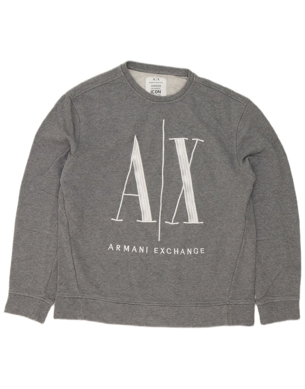 Armani Exchange Herre Grafisk Sweatshirt Jumper Medium Grå Bomuld