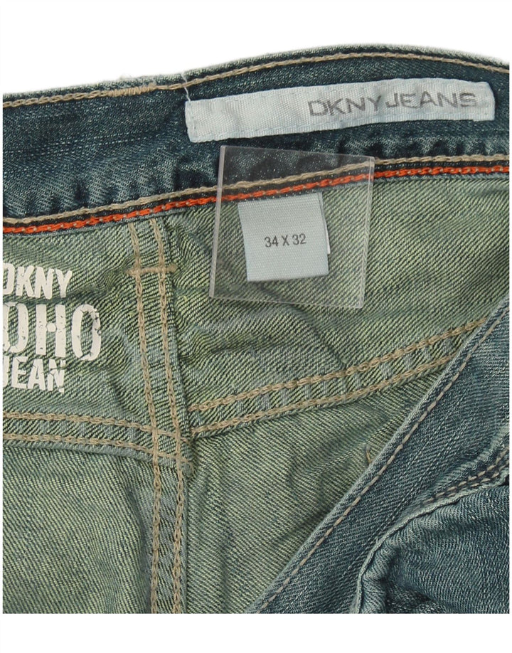 DKNY Mens Soho Straight Jeans W34 L32 Blue Cotton