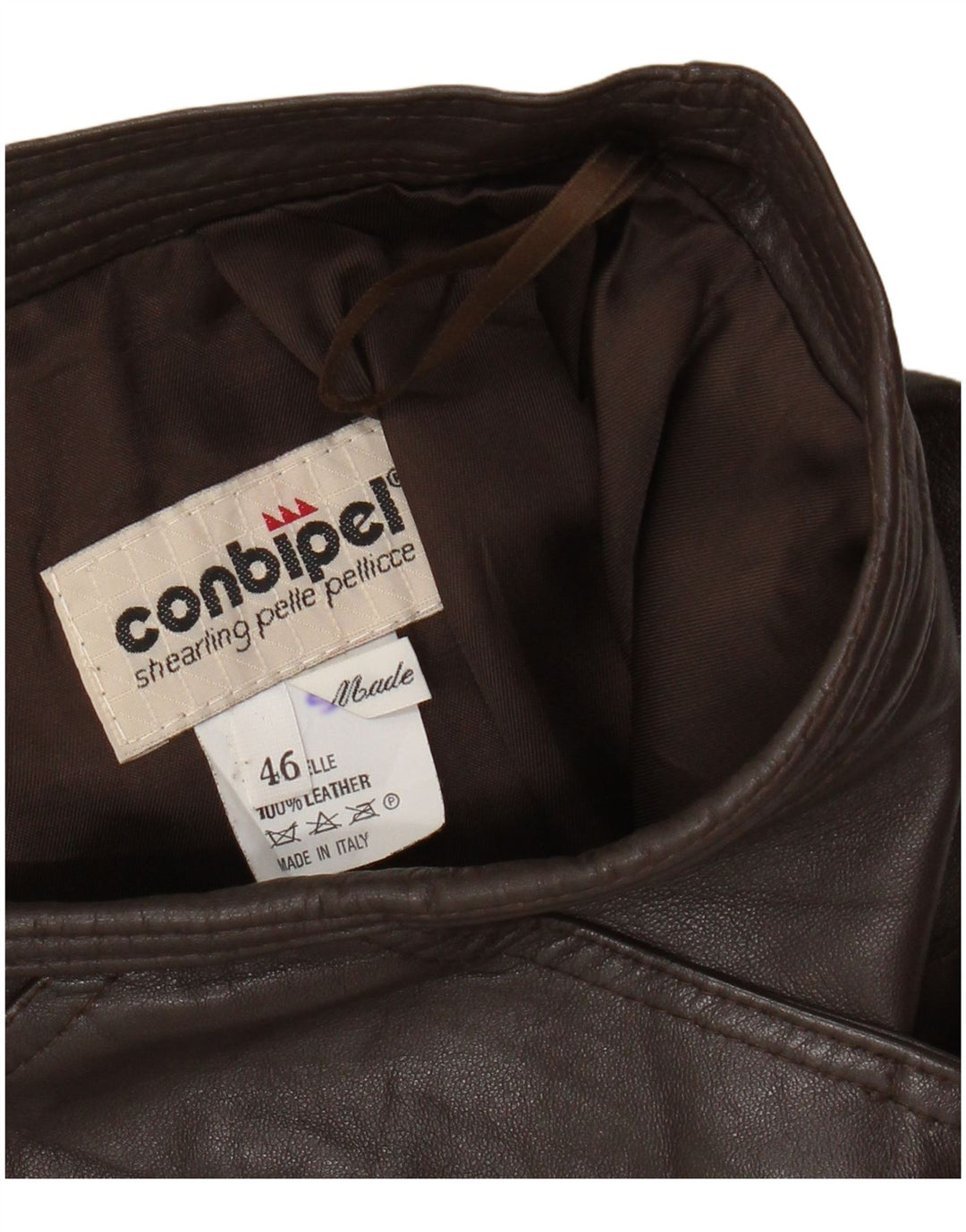 Conbipel Dame Læder Nederdel IT 46 Large W30 Brun Læder