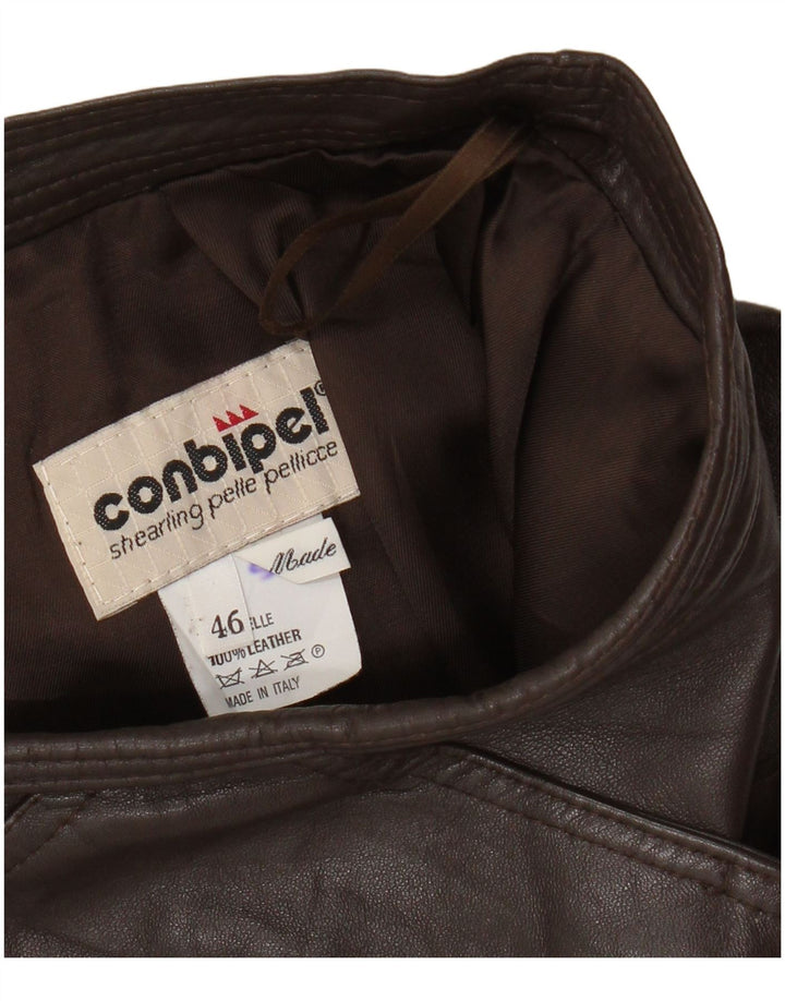 Conbipel Dame Læder Nederdel IT 46 Large W30 Brun Læder