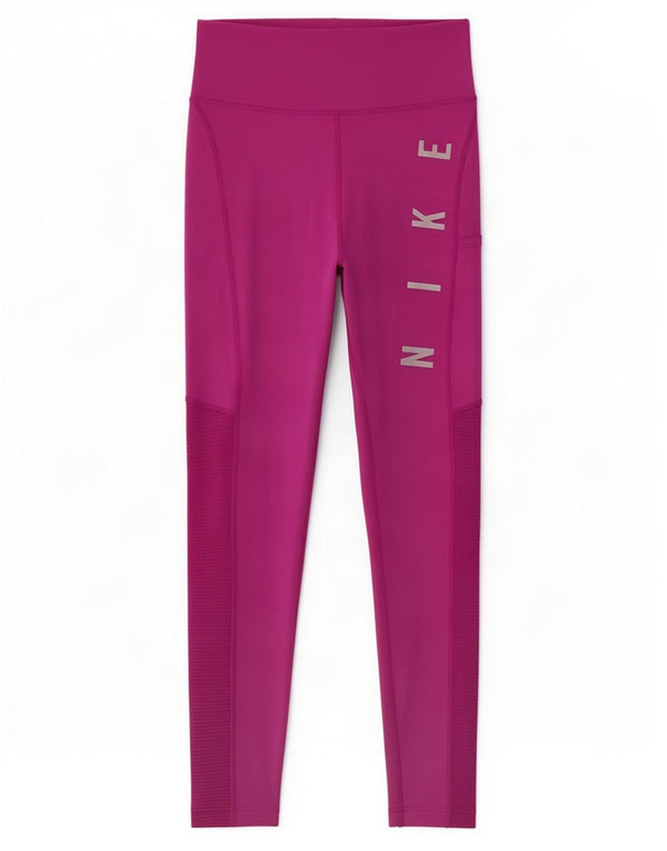 Nike Dame Dri Fit Grafiske Leggings UK 4 XS Pink Polyester