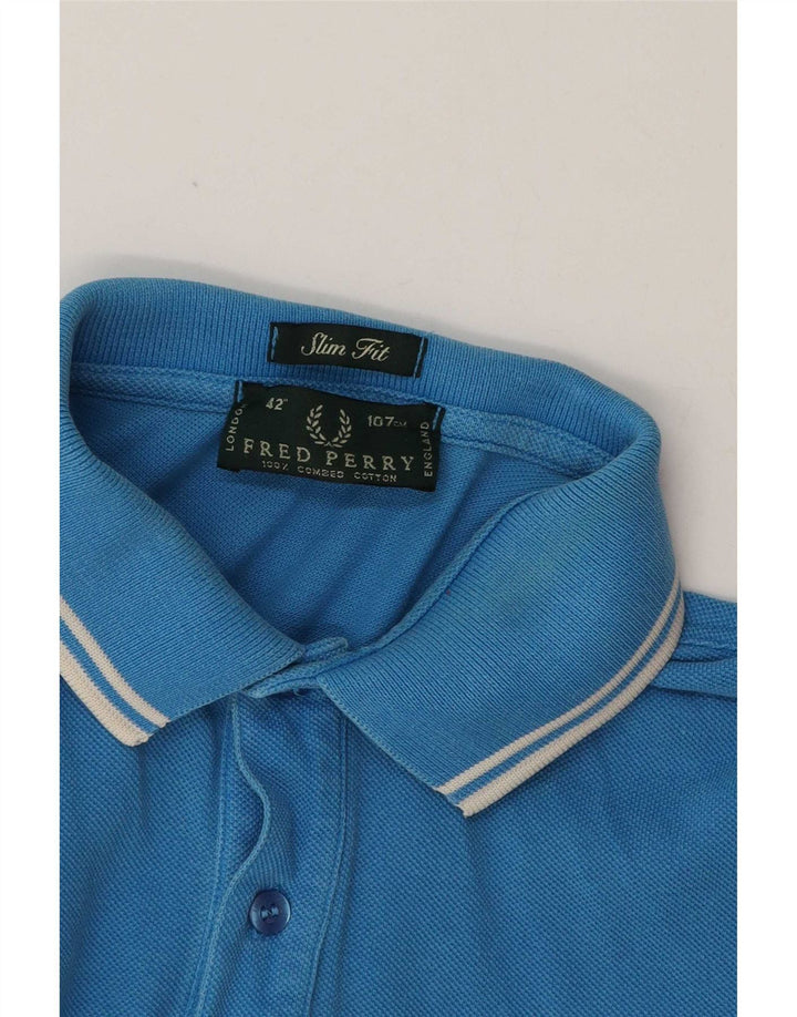 Fred Perry Herre Slim Fit Polo Shirt Lille Blå Bomuld