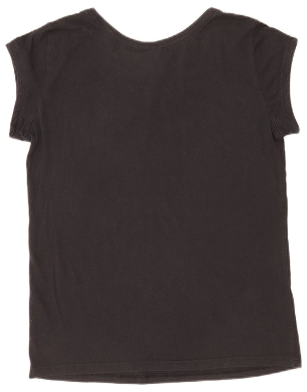 Adidas Dame Grafisk T-Shirt Top UK 12 Medium Sort