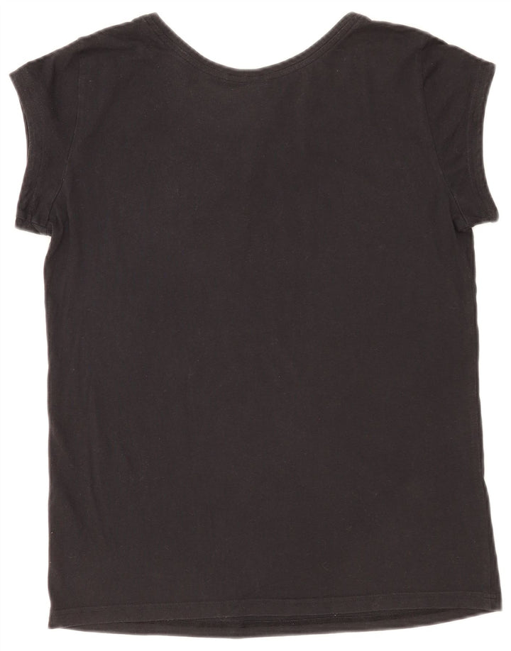 Adidas Dame Grafisk T-Shirt Top UK 12 Medium Sort