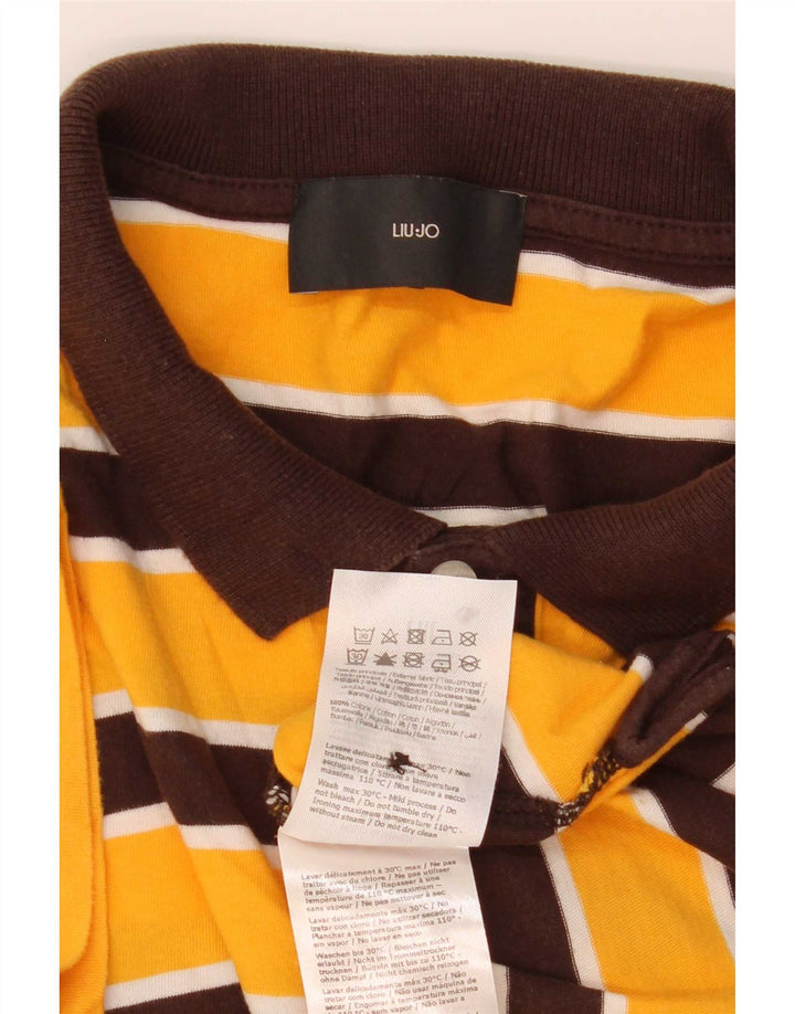 Liu Jo Herre poloshirt Medium gul stribet bomuld