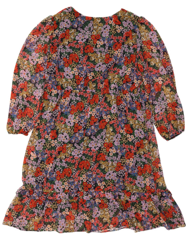 Wallis Dame Langærmet Tiered Kjole UK 18 XL Flerfarvet Floral