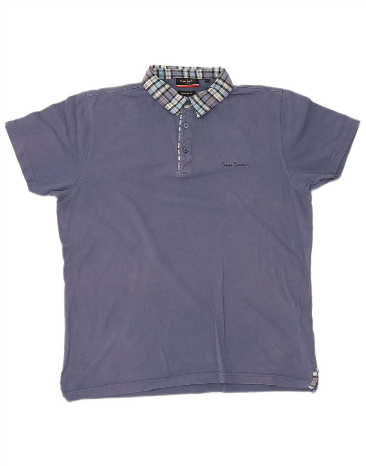 Pierre Cardin Herre Regular Fit Polo Shirt Stor blå ternet bomuld