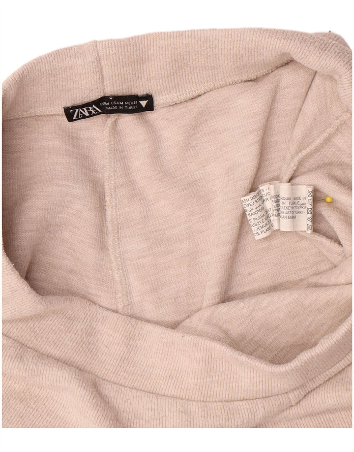 Zara Træningsdragtsbukser til kvinder UK 12 Medium Beige Polyester
