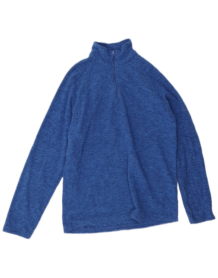 Mountain Warehouse Herre lynlås hals Fleece Jumper Lille blå Flecked Polyester