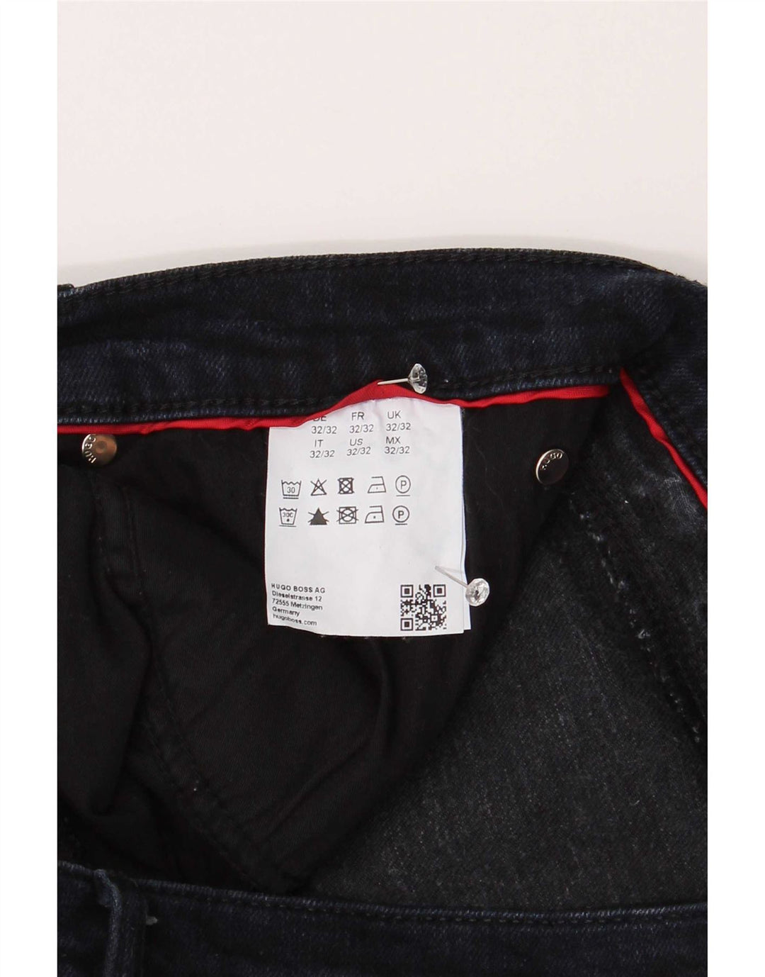 Hugo Boss Straight Jeans til mænd W32 L32 Marineblå bomuld