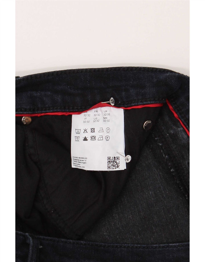 Hugo Boss Straight Jeans til mænd W32 L32 Marineblå bomuld