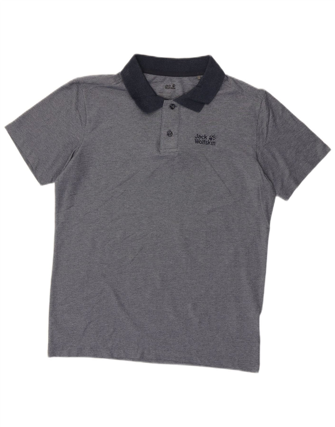 JACK WOLFSKIN Mens Polo Shirt UK 38 Medium Navy Blue Cotton